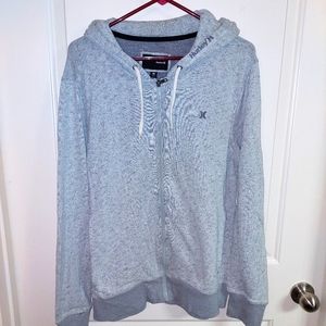 Men's Light Gray HURLEY Long Sleeve Hoodie - (M)